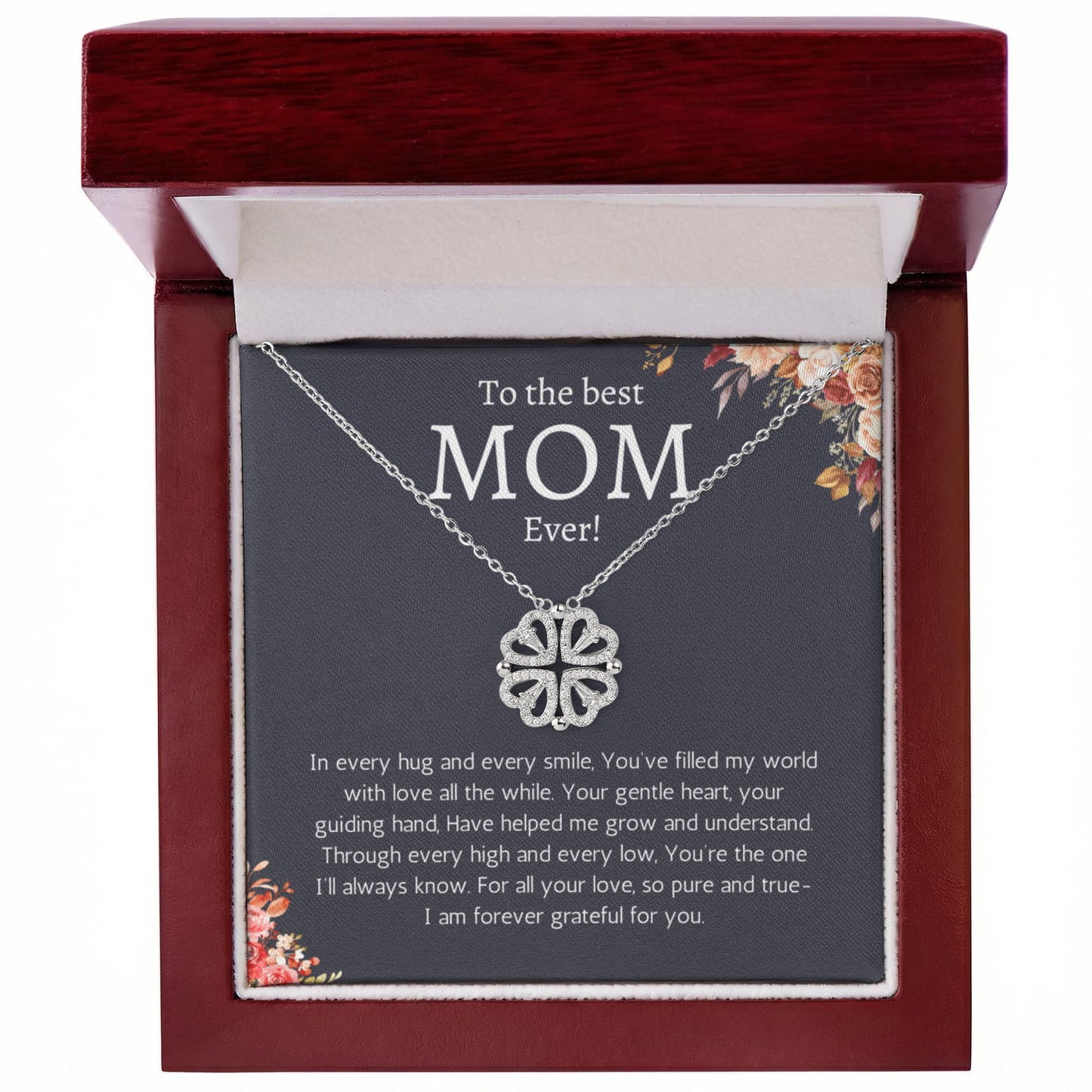 Best Mom Ever Gift for Mom from Daughter or Son Magnetic Heart Necklace for Mother's Day, Birthday, Holidays