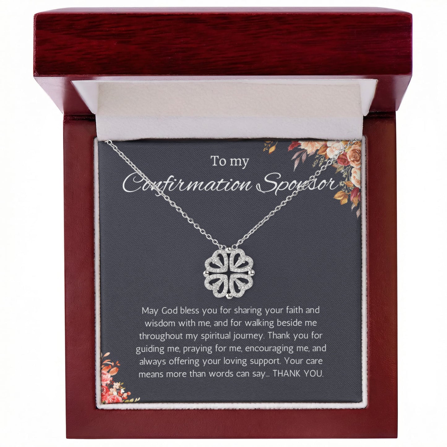 Confirmation Sponsor Gift for Women, Catholic Sponsor Gifts Thank you Gift Sponsor Confirmation Magnetic Herat Jewelry Necklace