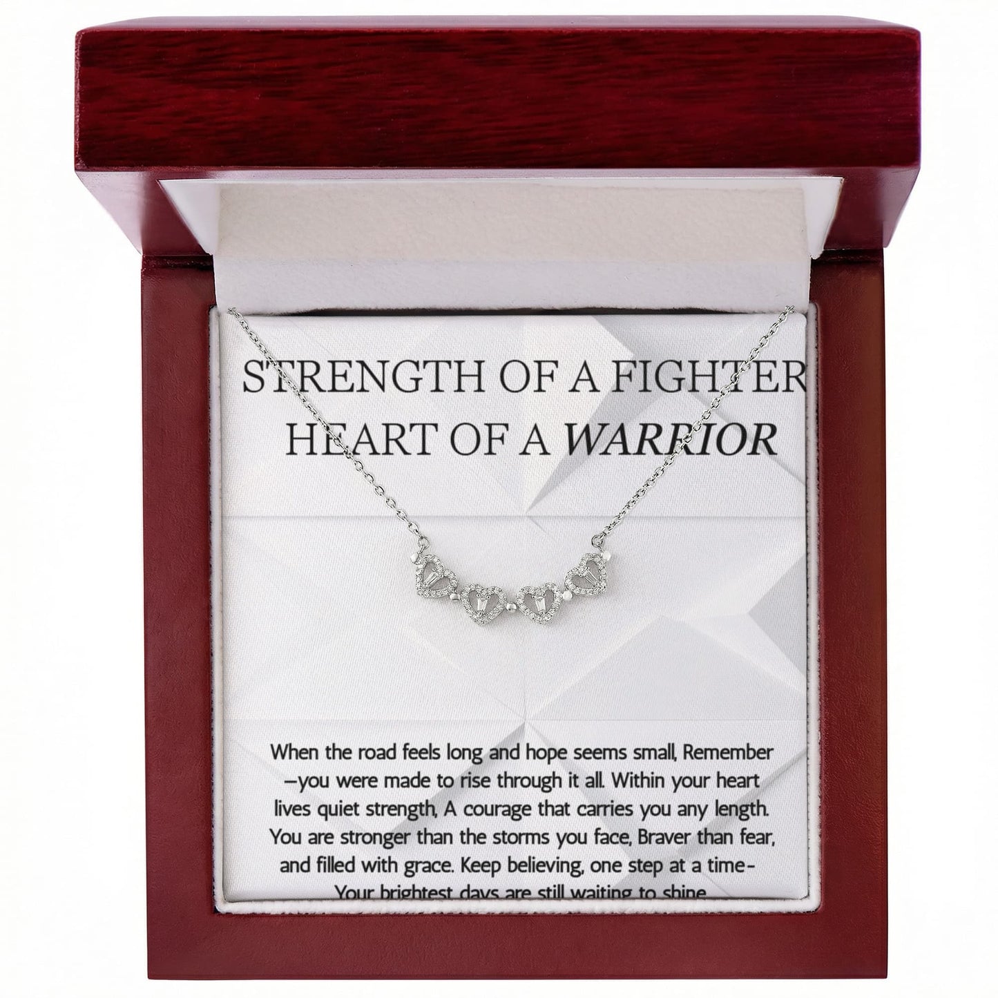 Warrior Magnetic Heart Necklace, Strength of a Fighter Jewelry, Encouragement Gift