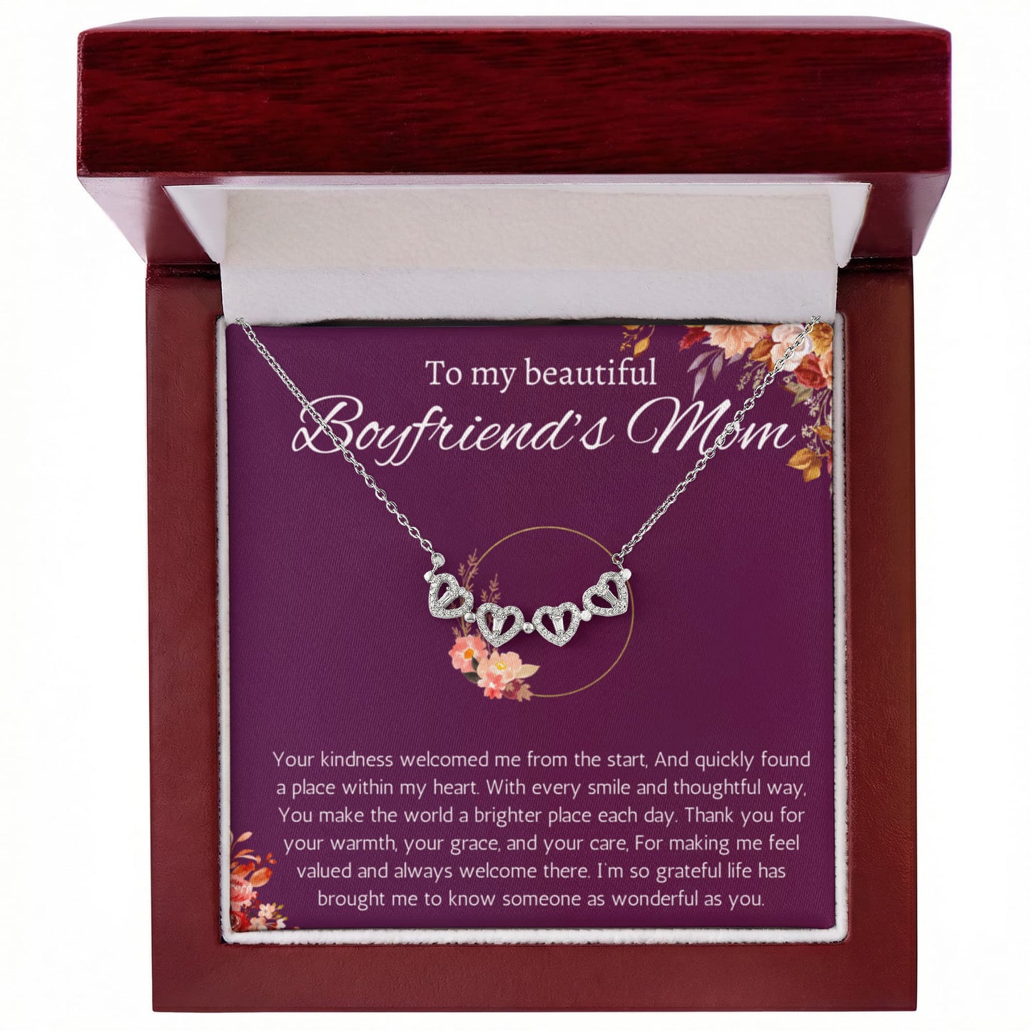 Boyfriends Mom Gift Necklace, Gift for Boyfriends mom From Girlfriend Jewelry Magnetic Heart Present