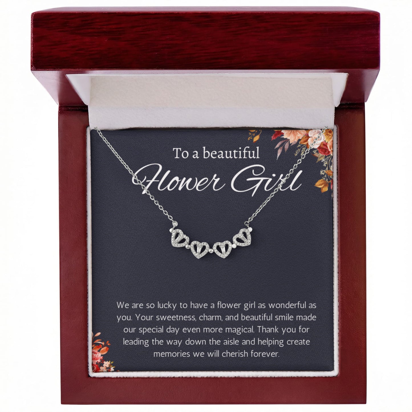 Flower Girl Gift Necklace Flower Girl Thank You Gift Flower Girl Wedding Gift Wedding Bridal Party Magnetic Heart Jewelry