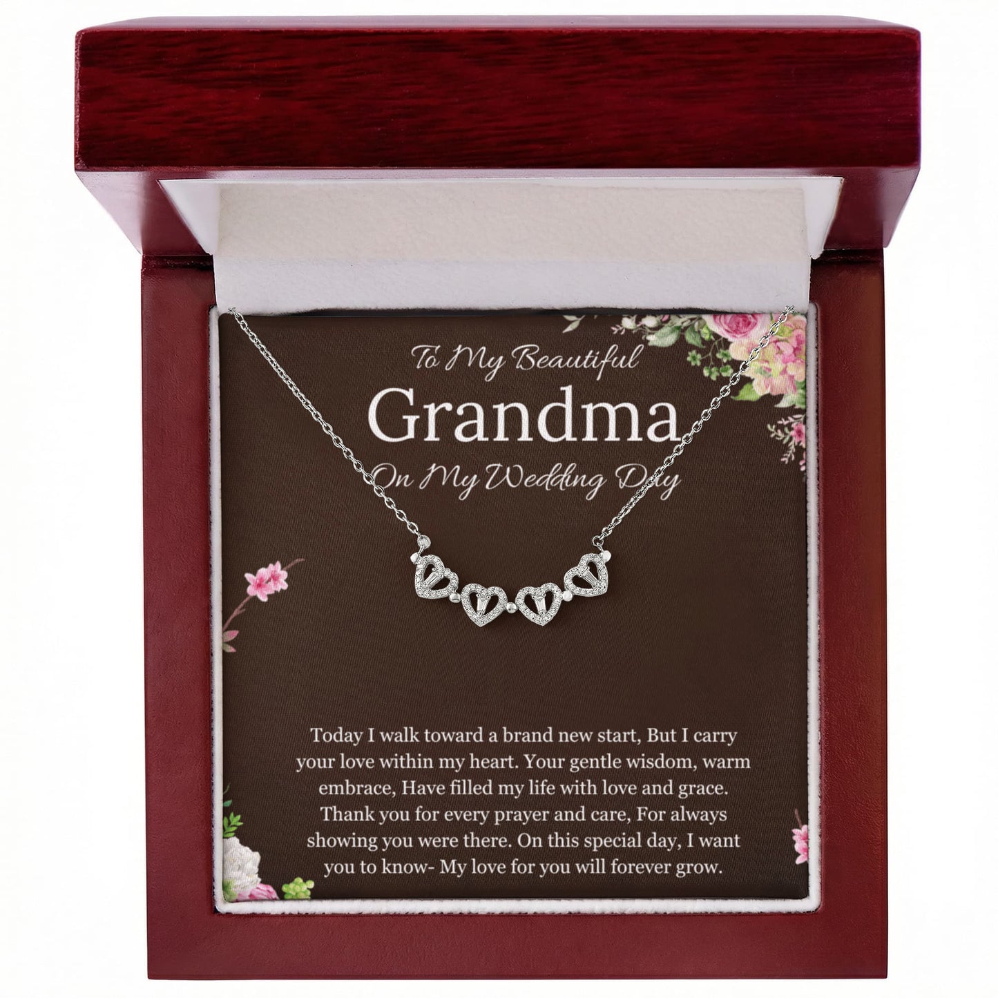 Grandmother of the Bride Gift to Grandma Wedding Gift for Grandma of the Bride Grandmother Wedding Necklace Magnetic Heart Jewelry