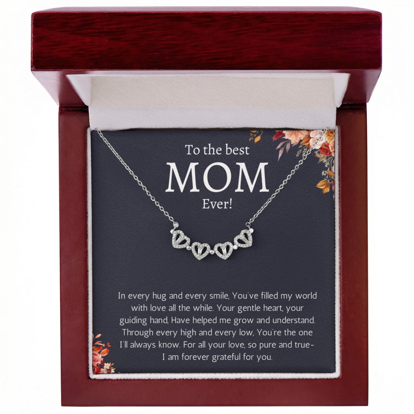 Best Mom Ever Gift for Mom from Daughter or Son Magnetic Heart Necklace for Mother's Day, Birthday, Holidays