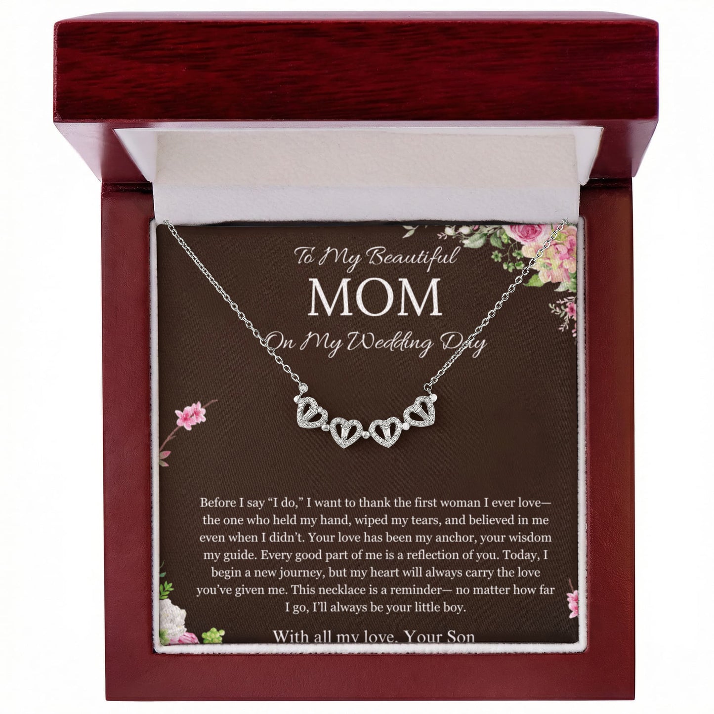 Mother of the Groom Gift From Son To Mom Gift Magnetic Heart  Wedding Gift Necklace Groom to Mother Son to Mother Gift For Wedding