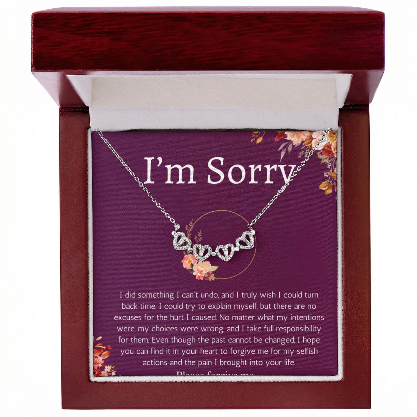 I'm Sorry Gift Apology Gift For Her Magnetic Heart Necklace Please Forgive me Gift Wife, Girlfriend, Friend, Forgiveness Jewelry