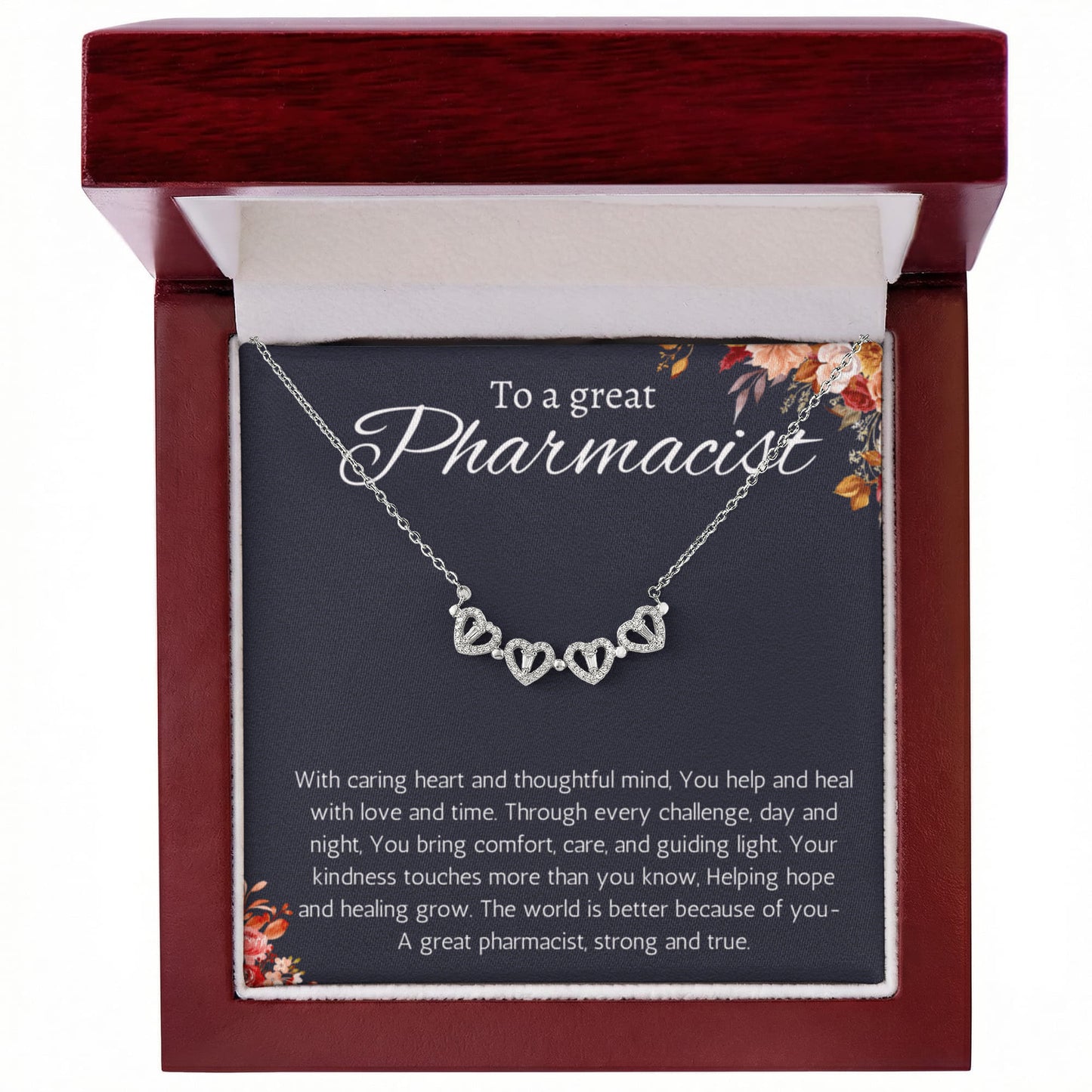 Pharmacist Gift Magnetic Heart Necklace Graduation, Retirement, Appreciation, Christmas, Birthday or Thank You Present