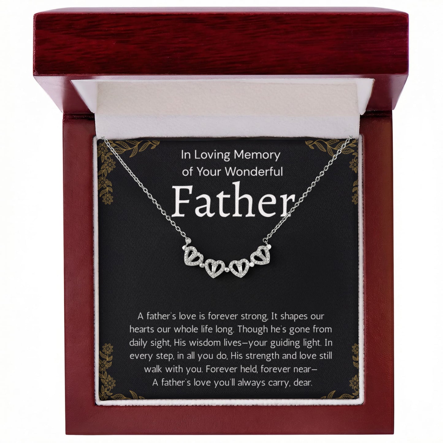 Loss Of Father Gift Necklace, Dad Memorial  Dad Condolence , Grief , Father Remembrance Necklace to Daughter Magnetic Heart