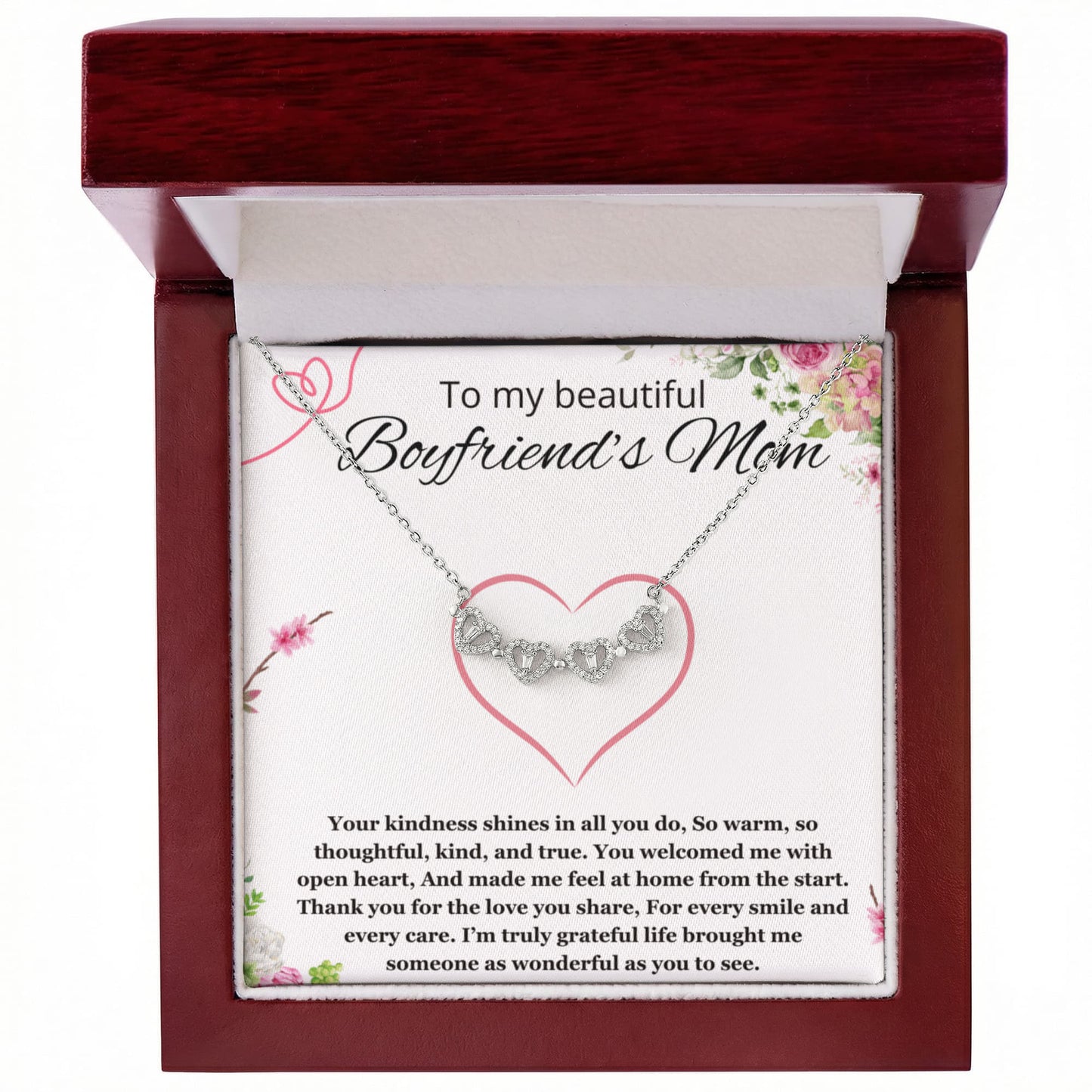 Boyfriends Mom Gift for Boyfriend's Mom, To My Boyfriends Mom Necklace Christmas, Mother's Day Birthday Magnetic Heart Jewelry