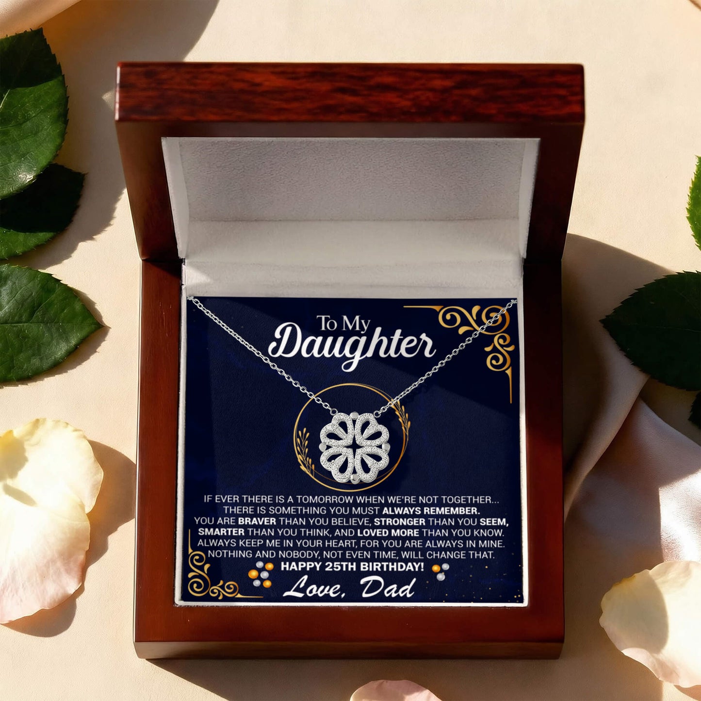 25th Birthday Daughter Gift Necklace, Gift From Dad, Magnetic Heart Jewelry For 25th Birthday teen Girl, Gift for 25th Year Old Daughter