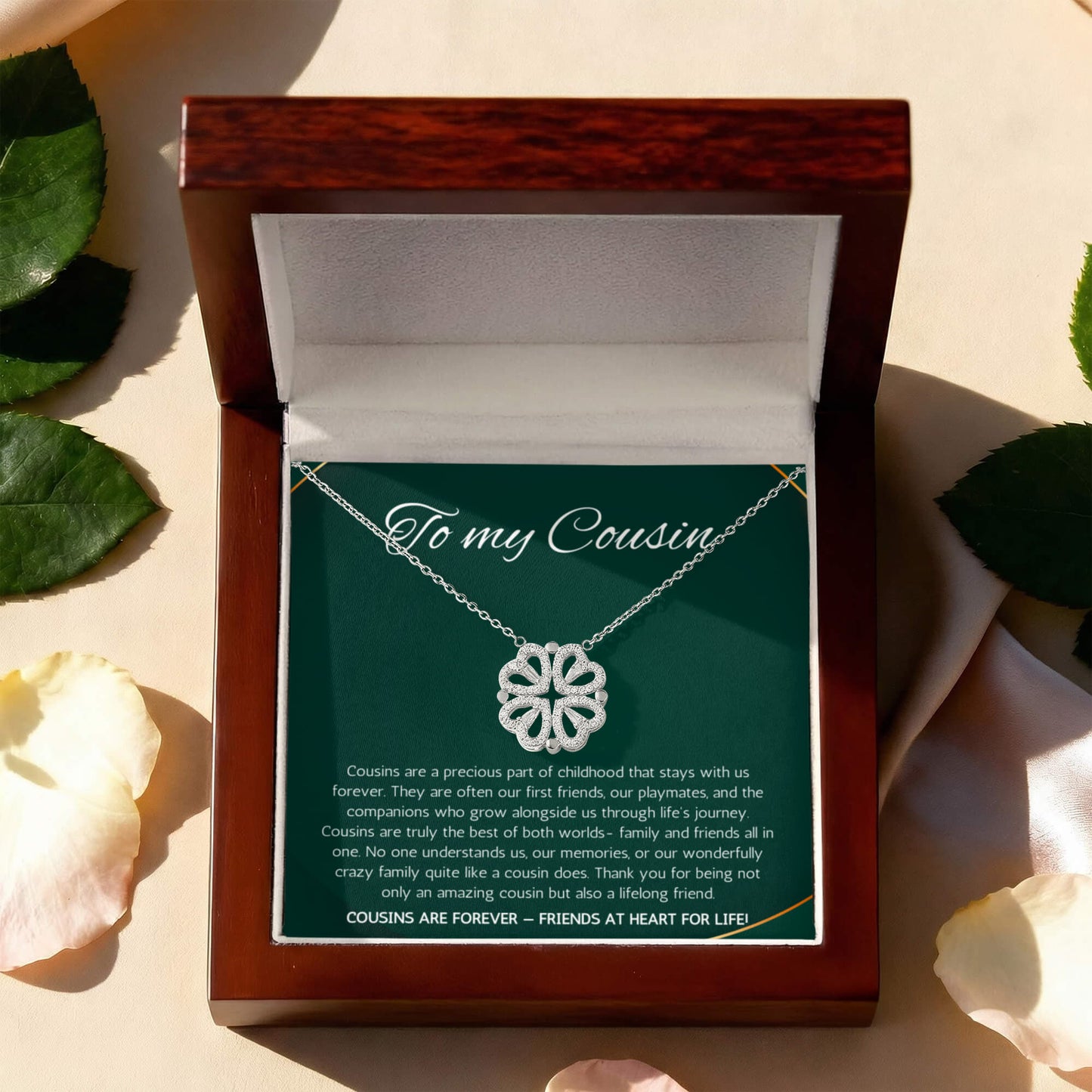 Cousin Gift Necklace, Cousin Best Friend Present, Cousins Christmas, Graduation Birthday, Gift Necklace Magnetic Heart