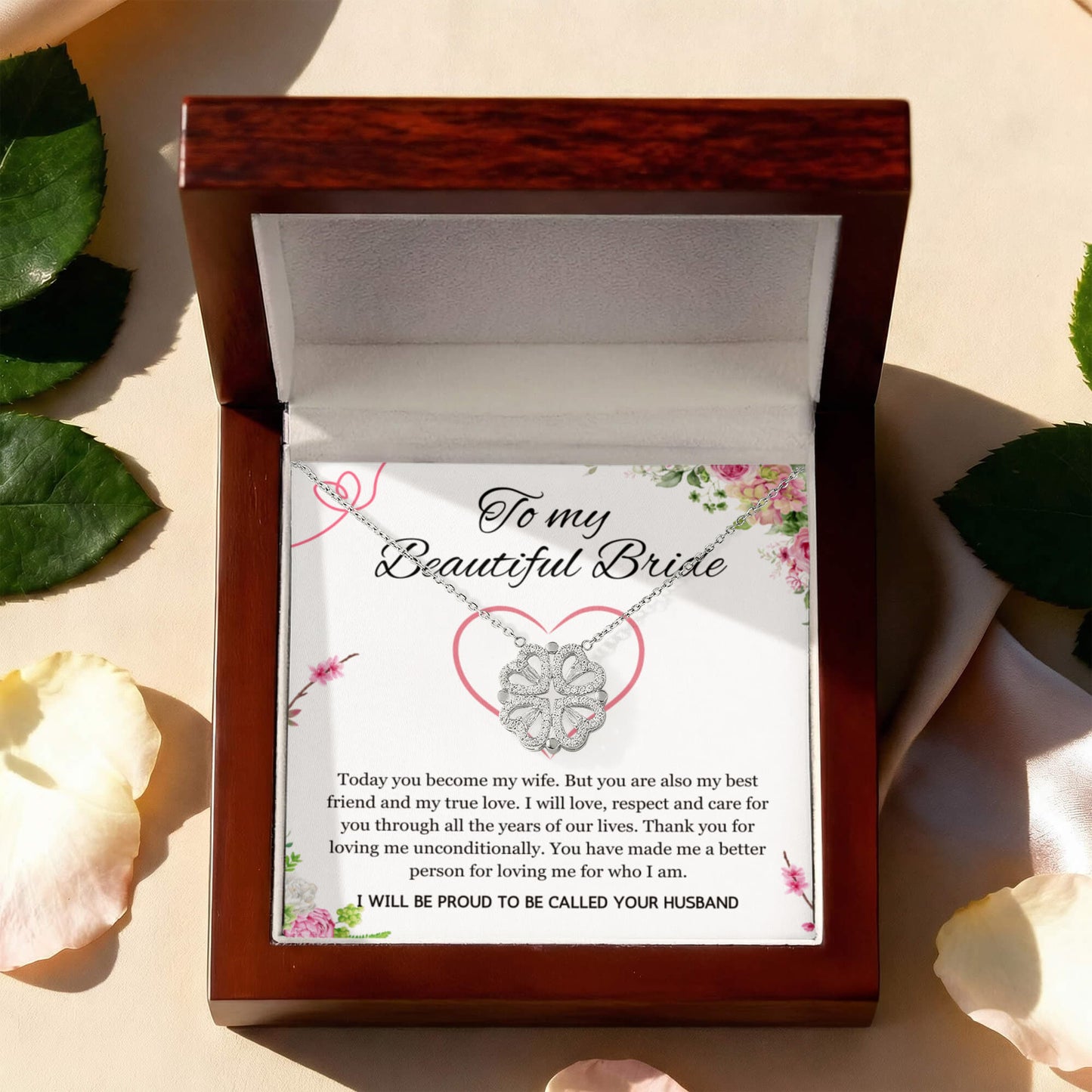 Wedding Day Gift for Bride from Groom, Magnetic Heart Necklace to My Beautiful Wife from Husband Present Jewelry