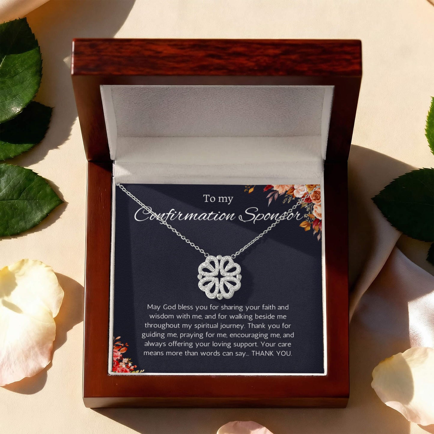Confirmation Sponsor Gift for Women, Catholic Sponsor Gifts Thank you Gift Sponsor Confirmation Magnetic Herat Jewelry Necklace