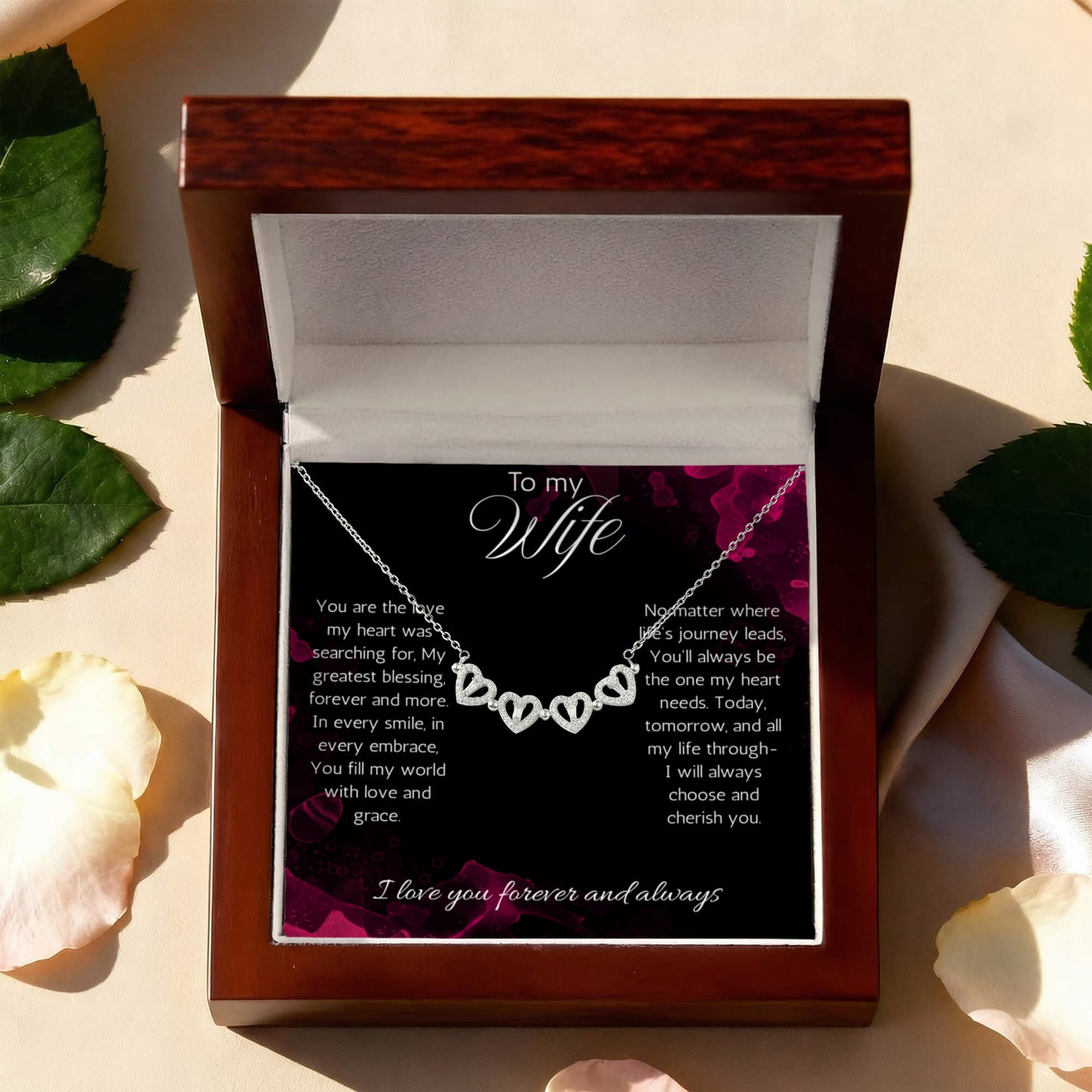 Wife Gift Necklace, Anniversary, Birthday, Christmas Gift Necklace For Soulmate, from Husband Magnetic Heart Jewelry