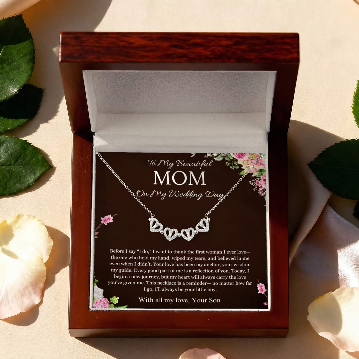Mother of the Groom Gift From Son To Mom Gift Magnetic Heart  Wedding Gift Necklace Groom to Mother Son to Mother Gift For Wedding