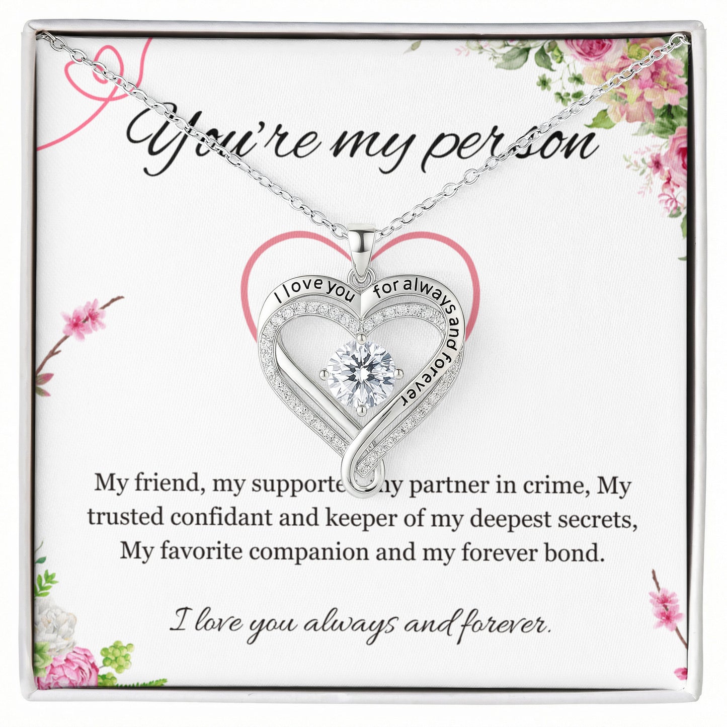 You are my Person Necklace, Best Friend Gift Necklace, Friendship, BFF, Best Friend Love you Always Jewelry