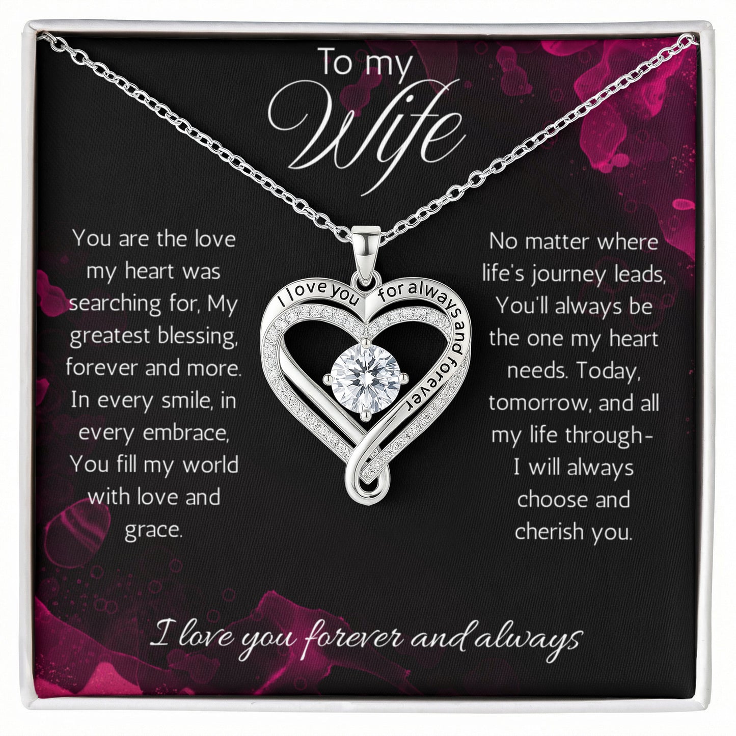 Wife Gift Necklace, Anniversary, Birthday, Christmas Gift Necklace For Soulmate, from Husband Love You always Jewelry