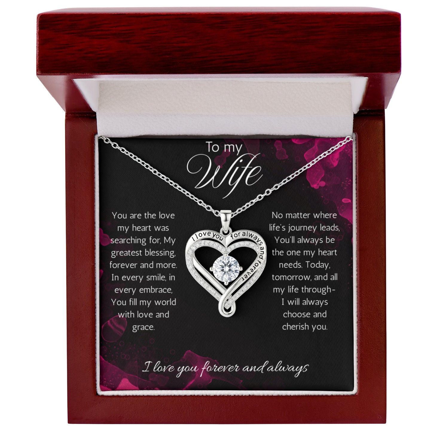 Wife Gift Necklace, Anniversary, Birthday, Christmas Gift Necklace For Soulmate, from Husband Love You always Jewelry