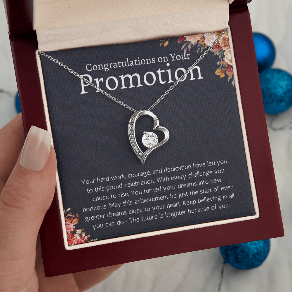 Job Promotion Gifts Necklace for Women Congratulations Gift for Coworker, Boss, Friend or Family forever Love Jewelry