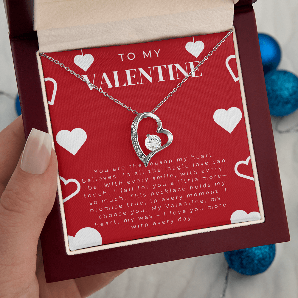 To My valentine Gift Necklace, Forever Love Necklace For Valentines Day Gift for Girlfriend, Wife Partner from Boyfriend Husband