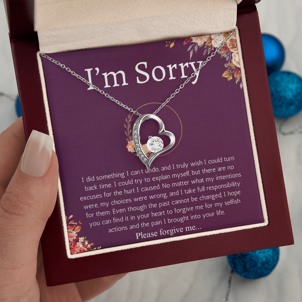 I'm Sorry Gift Apology Gift For Her Forever Love Necklace Please Forgive me Gift Wife, Girlfriend, Friend, Forgiveness Jewelry