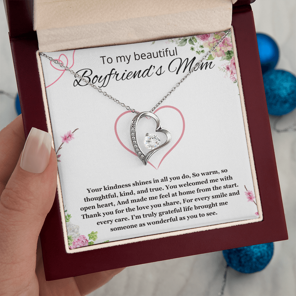 Boyfriends Mom Gift for Boyfriend's Mom, To My Boyfriends Mom Necklace Christmas, Mother's Day Birthday Forever Love Jewelry