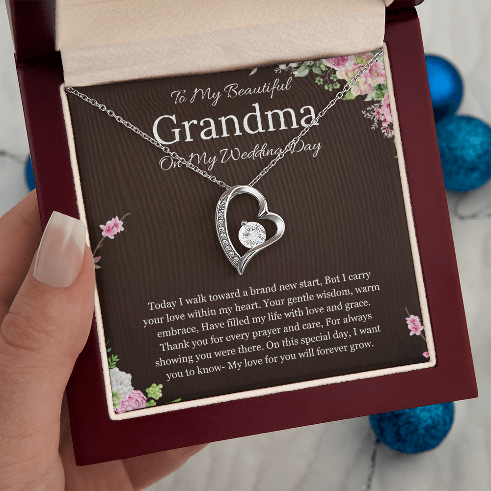 Grandmother of the Bride Gift to Grandma Wedding Gift for Grandma of the Bride Grandmother Wedding Necklace Forever Love Jewelry