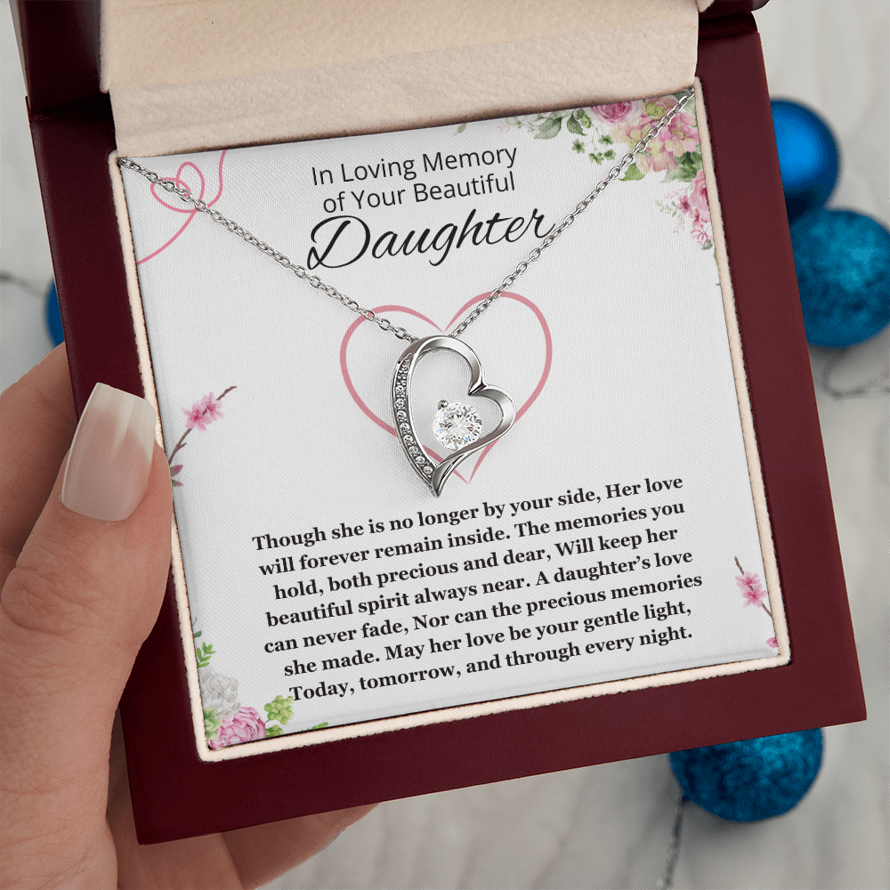 Memorial gift loss of Daughter Necklace Sorry for your Loss remembrance gift for mom Forever Love Jewelry