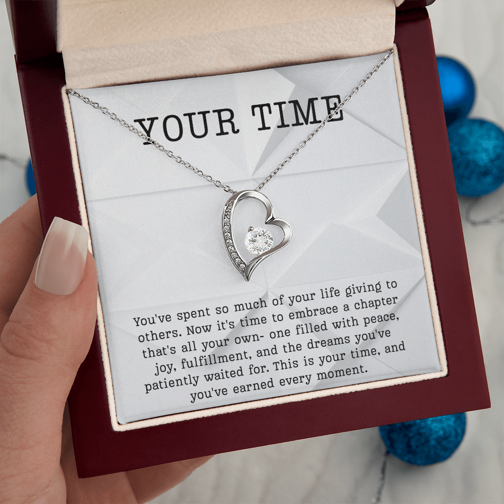 Retirement Gift necklace your time meaningful Gift Retiring celebration Forever Love Jewelry