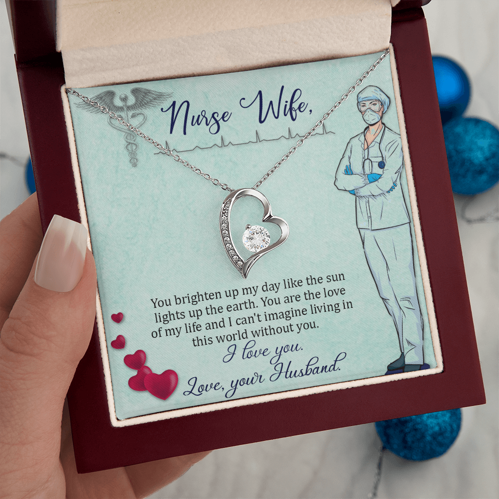 Nurse Wife Gift Necklace, Birthday Gift Necklace For Nurse Wife, anniversary Gift Necklace For Nurse Wife, Solitaire Crystal Necklace, Gift From Husband