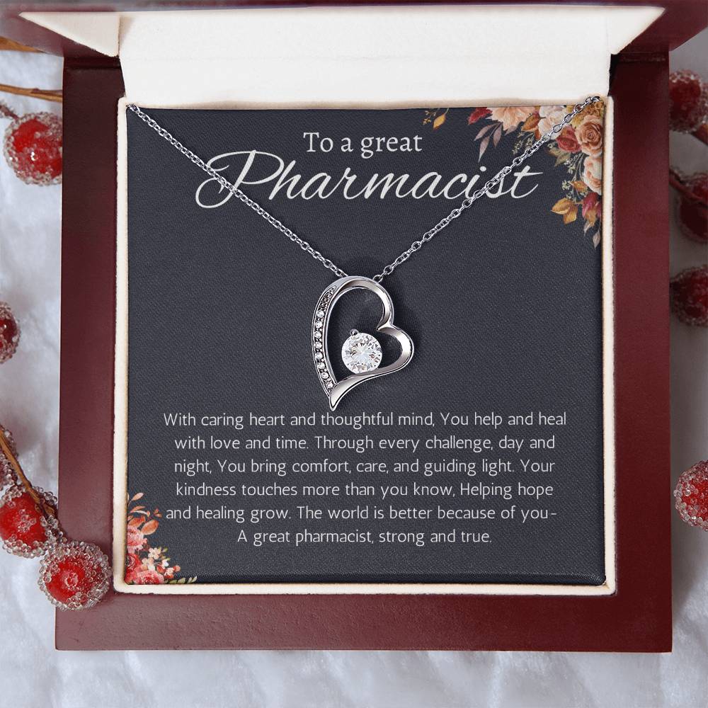 Pharmacist Gift Forever Love Necklace Graduation, Retirement, Appreciation, Christmas, Birthday or Thank You Present