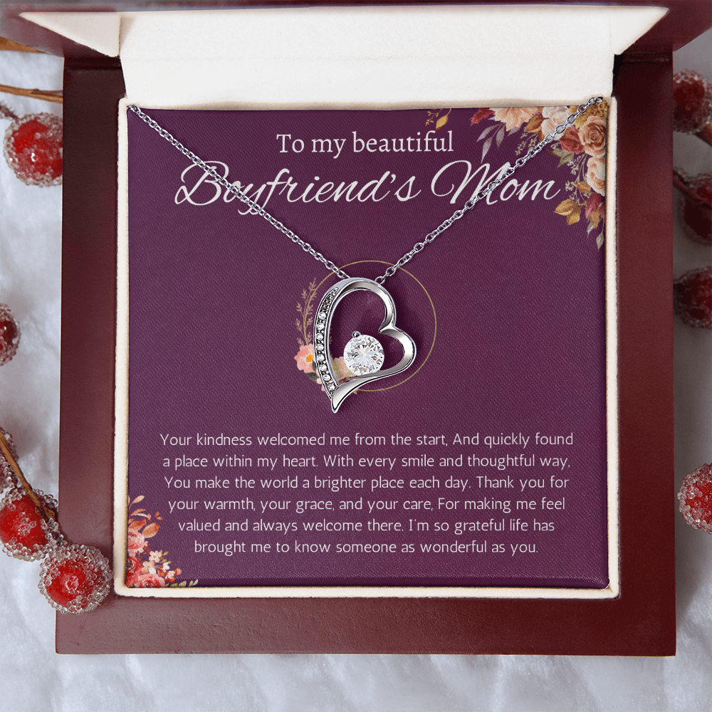 Boyfriends Mom Gift Necklace, Gift for Boyfriends mom From Girlfriend Jewelry Forever Love Present