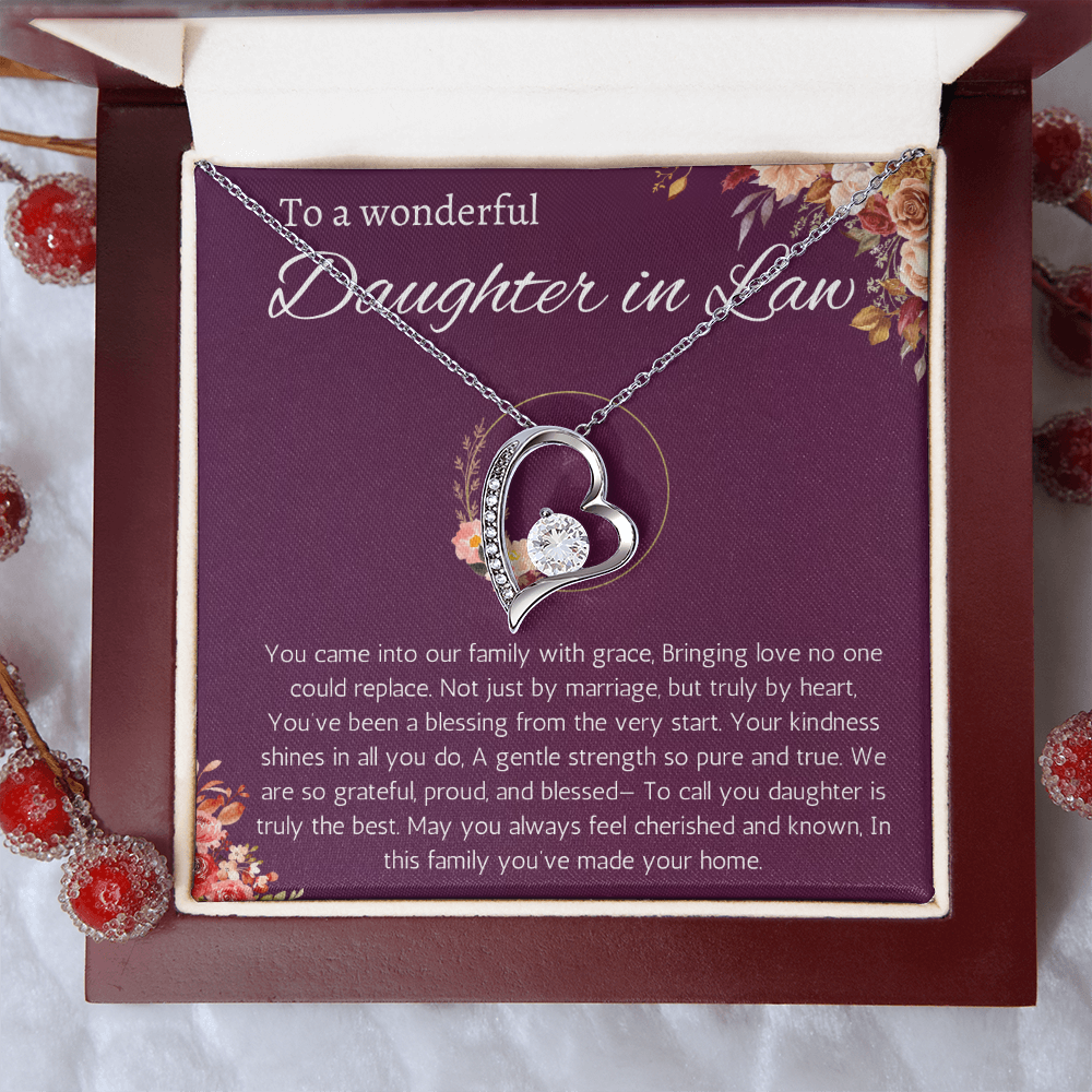 Daughter in Law Gift Necklace, Birthday, Wedding Gift Necklace for Daughter in Law, Forever Love Necklace From Mother in Law, Father in Law