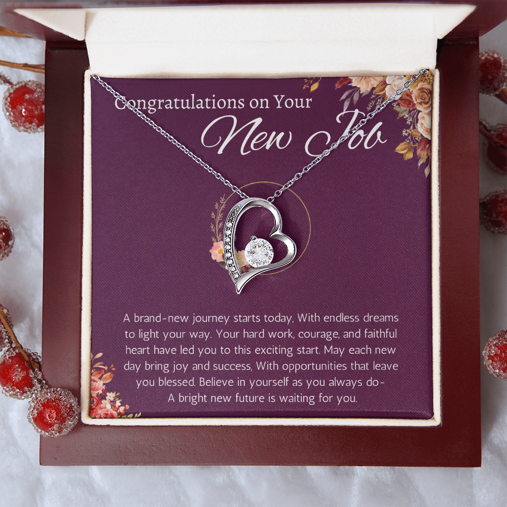 New Job Gift for Her Necklace Congratulations Gift New Job Colleague Leaving Gift New Job Gifts for Woman forever Love Jewelry