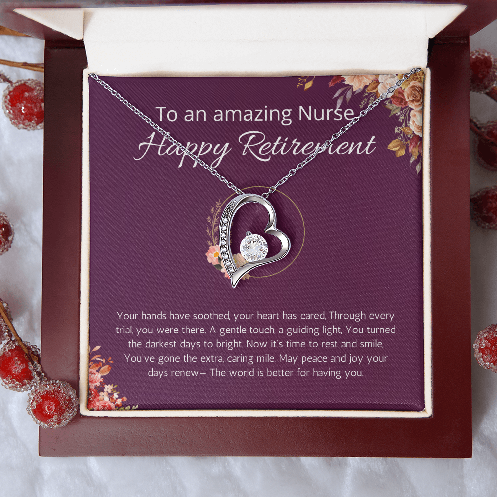 Nurse Retirement Gift, Forever Love Necklace For Nurse Retirement, Jewelry Gift For Retired Nurse, RN Retired Gifts, Nurse Retirement Party Gift