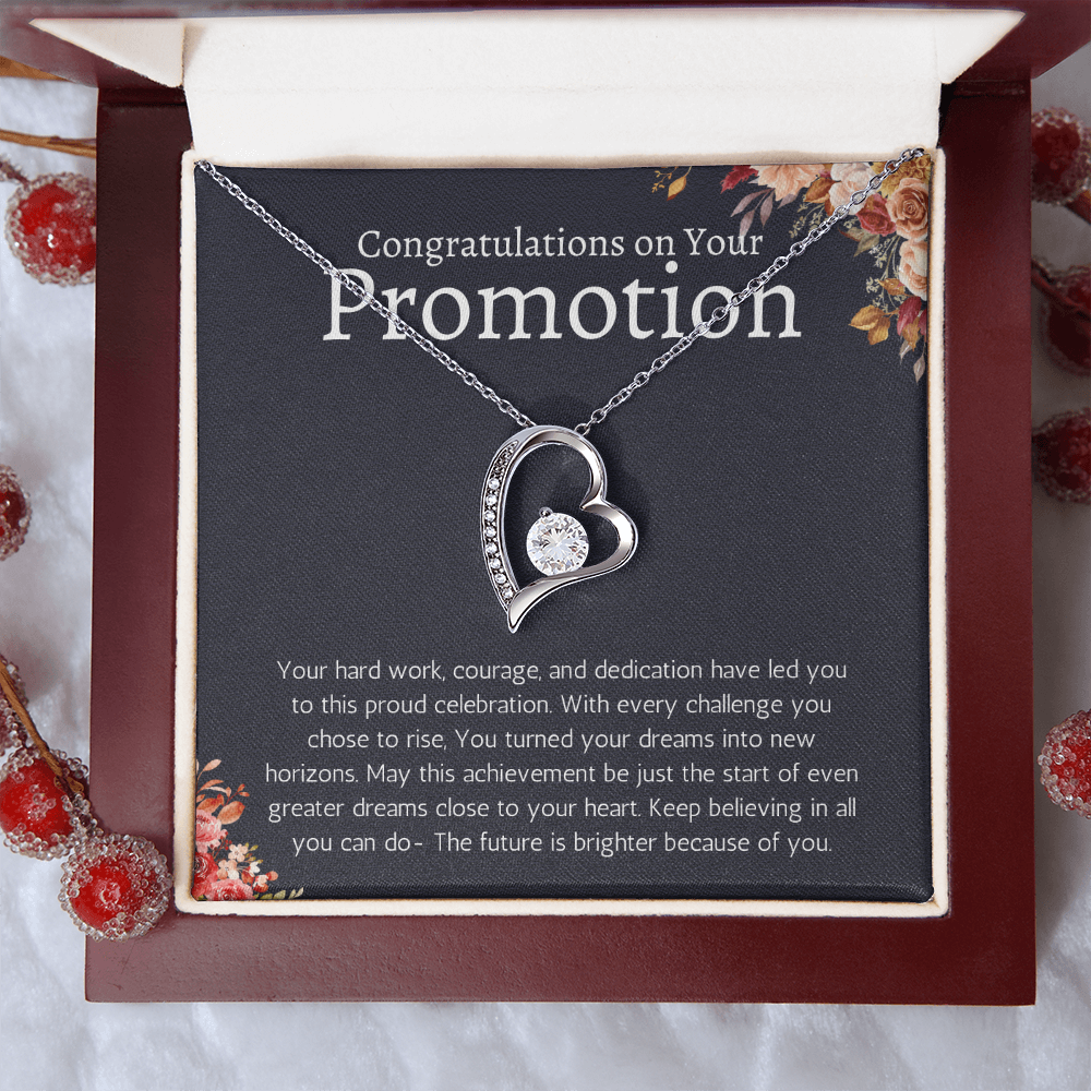 Job Promotion Gifts Necklace for Women Congratulations Gift for Coworker, Boss, Friend or Family forever Love Jewelry
