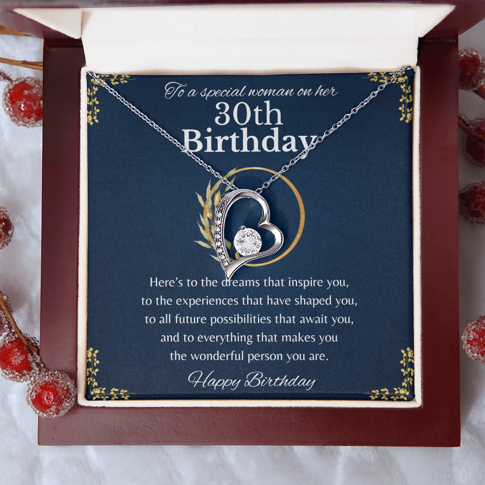 30th Birthday Gift for Woman, 30th Birthday Gift For Her, Solitaire Crystal Necklace, 30th Birthday Gift Necklace For Her,30th Birthday Jewelry