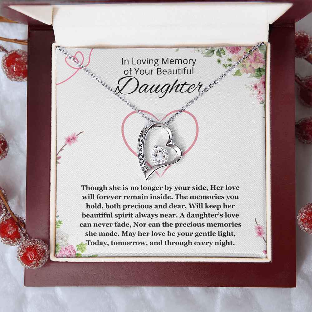 Memorial gift loss of Daughter Necklace Sorry for your Loss remembrance gift for mom Forever Love Jewelry