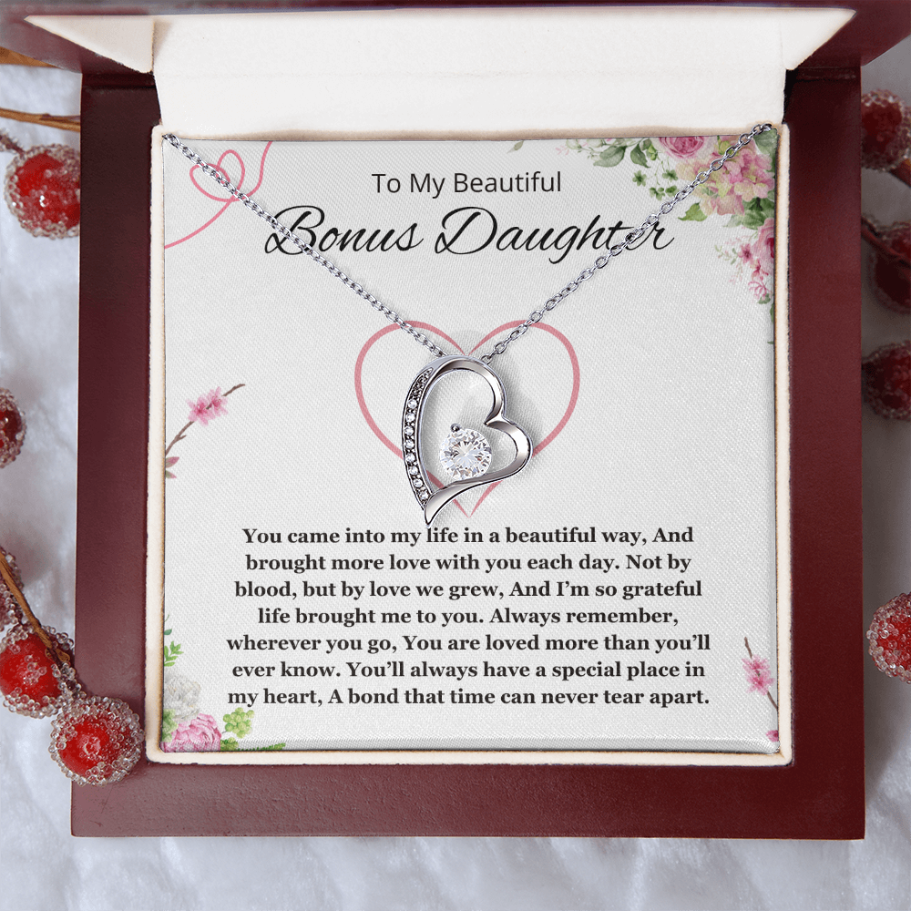 Step Daughter Gift Necklace Bonus Daughter Jewelry  Stepdaughter Gift from step mom stepdad forever Love