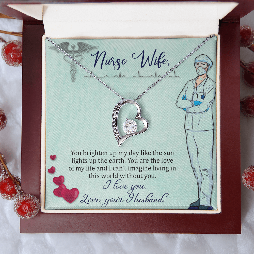 Nurse Wife Gift Necklace, Birthday Gift Necklace For Nurse Wife, anniversary Gift Necklace For Nurse Wife, Solitaire Crystal Necklace, Gift From Husband