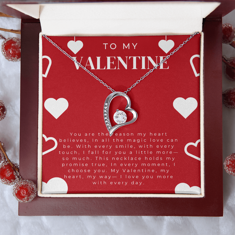 To My valentine Gift Necklace, Forever Love Necklace For Valentines Day Gift for Girlfriend, Wife Partner from Boyfriend Husband