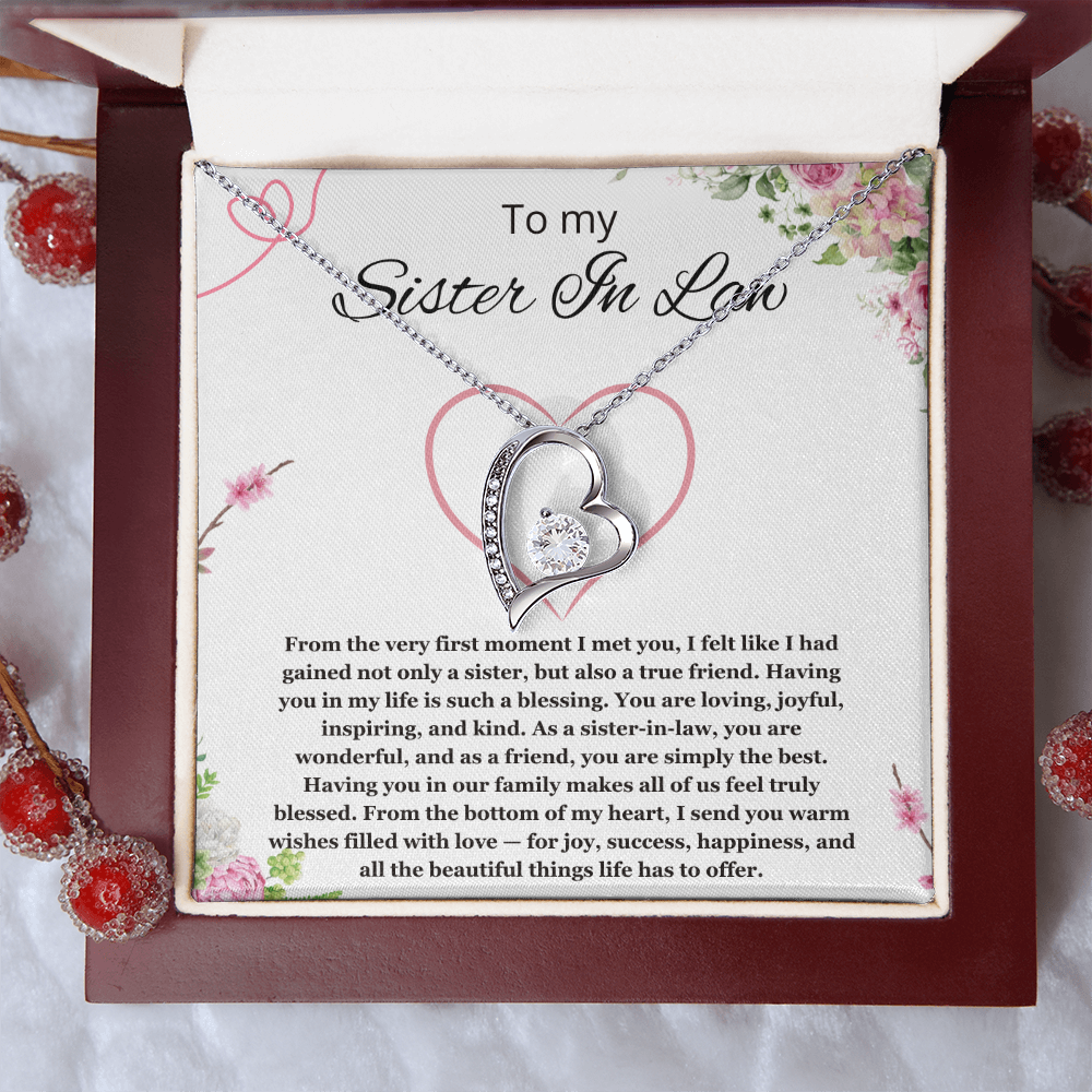 Sister in Law Jewelry Sister-in-Law Birthday Gift for Sister in Law Gift from Bride Wedding Birthday Forever Love Necklace