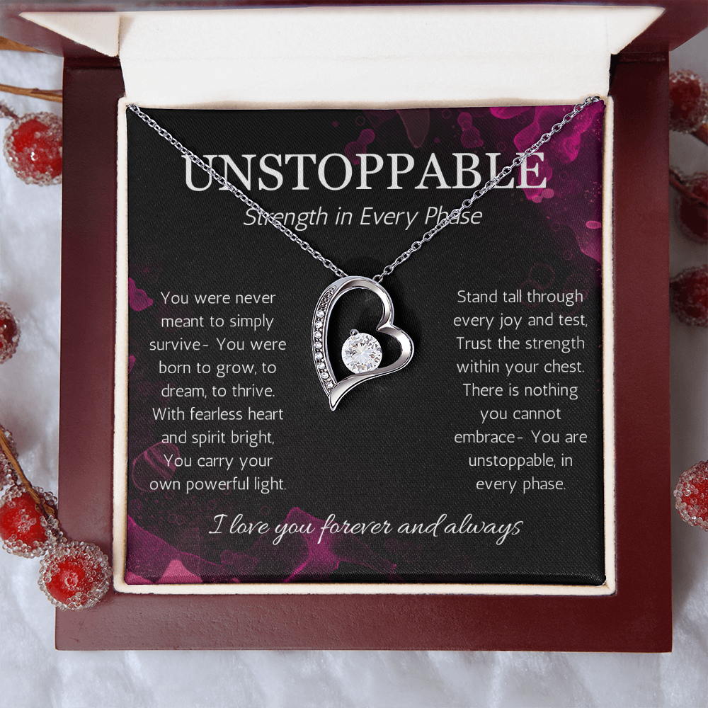 Empowerment Necklace, Resilience Necklace Unstoppable Strong Woman Jewelry Gift Forever Love Present