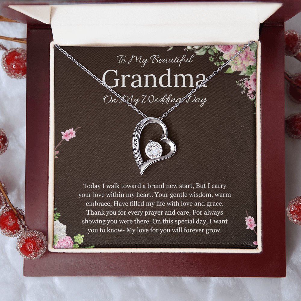 Grandmother of the Bride Gift to Grandma Wedding Gift for Grandma of the Bride Grandmother Wedding Necklace Forever Love Jewelry