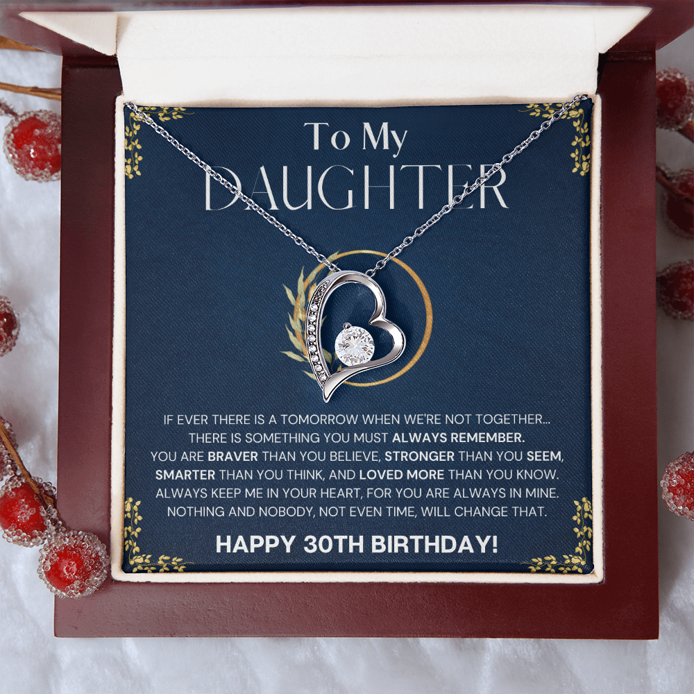30th Birthday Gift Necklace For Daughter, 30th Birthday Gift Necklace From Dad, Mom, Solitaire Crystal Necklace, Happy 30th Birthday Gift