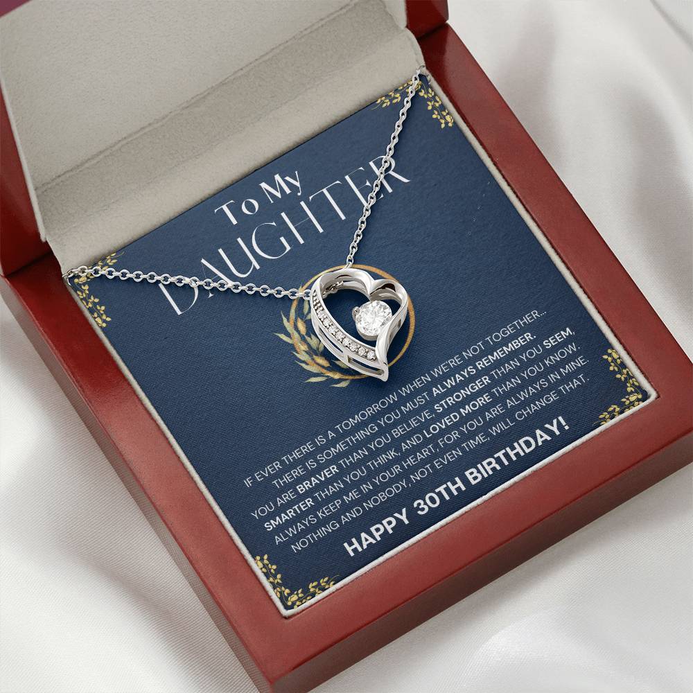 30th Birthday Gift Necklace For Daughter, 30th Birthday Gift Necklace From Dad, Mom, Solitaire Crystal Necklace, Happy 30th Birthday Gift