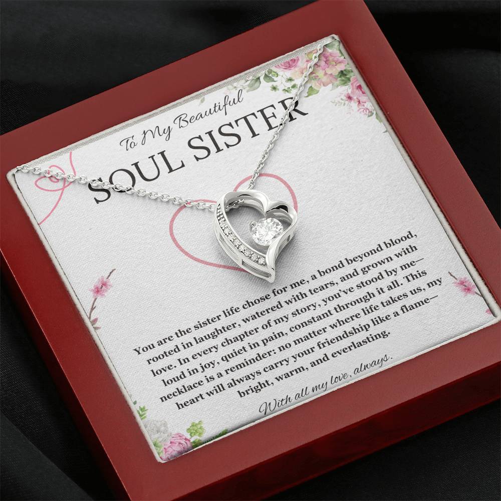 Soul Sister Necklace, Unbiological Sister Gift,  Forever Love Necklace, Best Friend Gift, BFF gift Necklace, Birthday, Graduation, Christmas Jewelry
