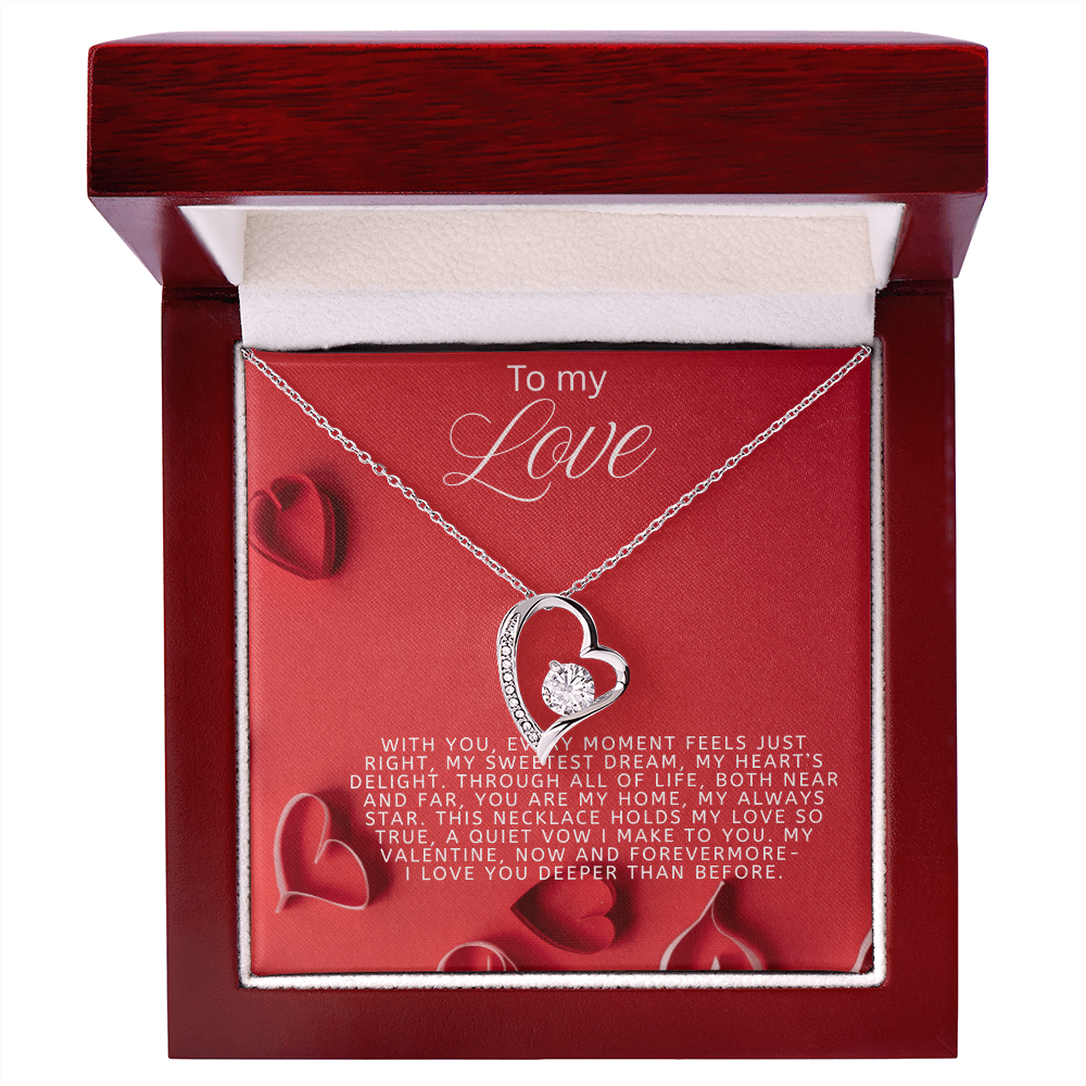 To My Love Gift Necklace for Girlfriend, Wife Valentines Day Gift for Girlfriend, Wife, Forever Love Necklace from Boyfriend husband Partner