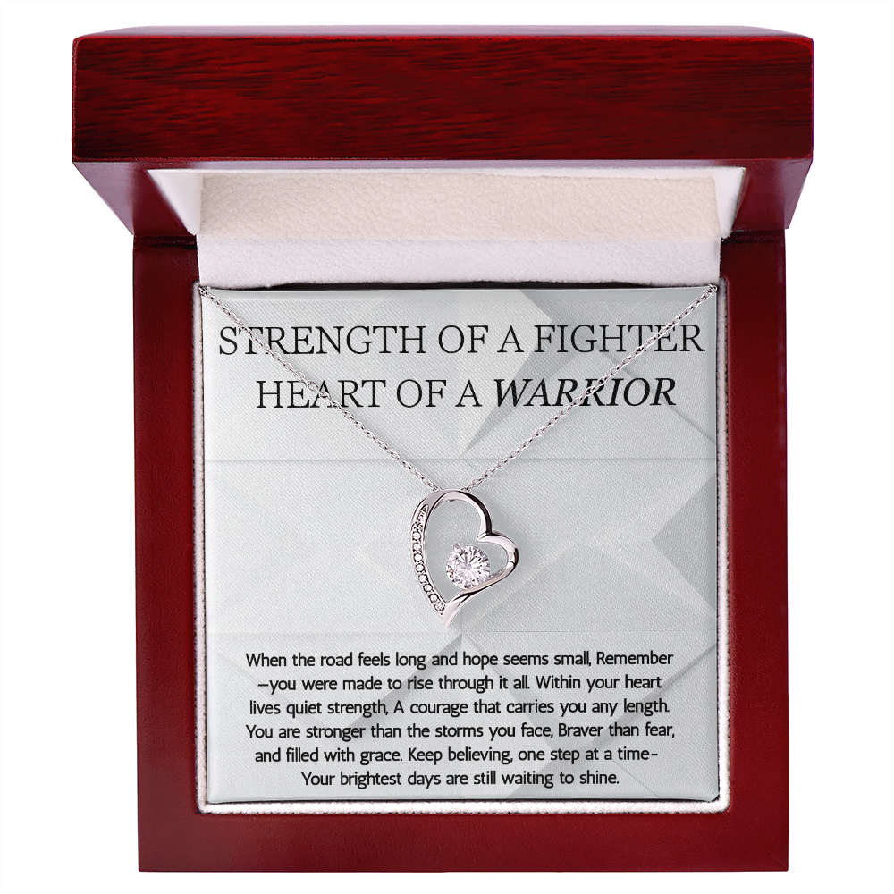 Warrior Forever Love Necklace, Strength of a Fighter Jewelry, Encouragement Gift