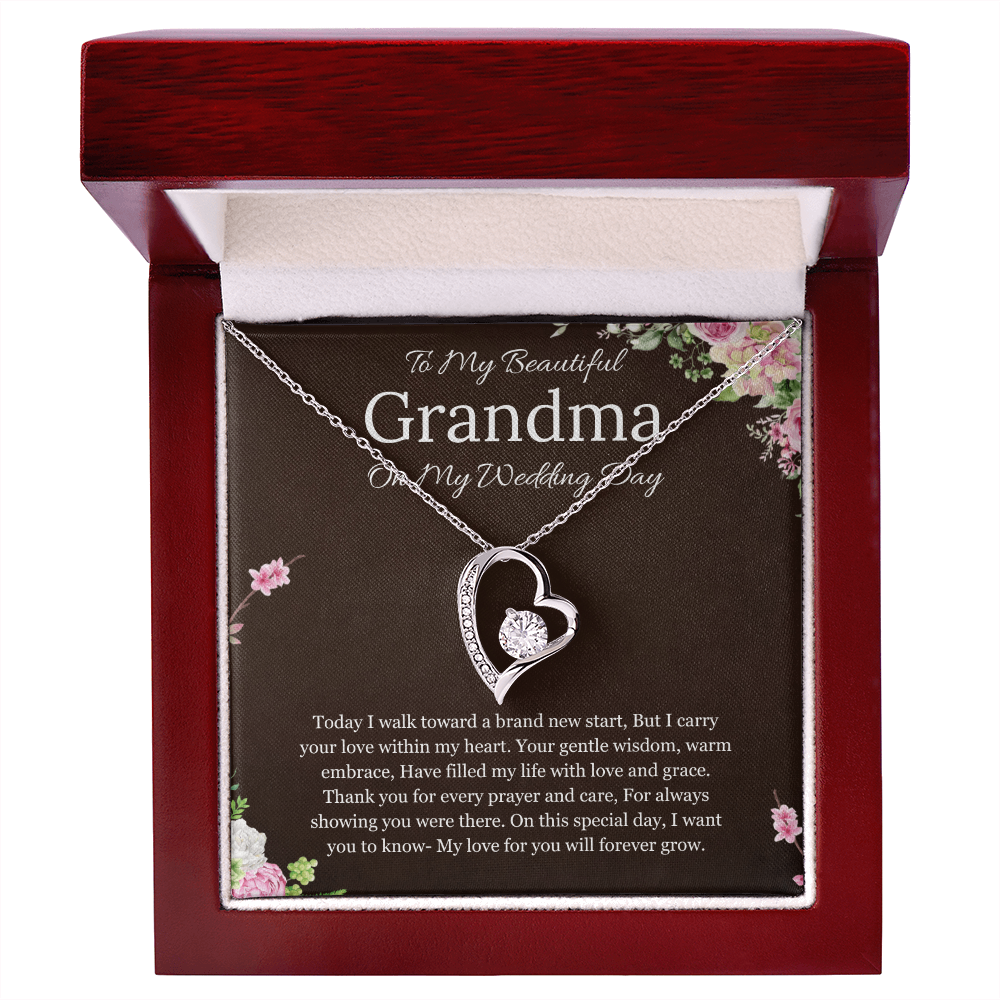 Grandmother of the Bride Gift to Grandma Wedding Gift for Grandma of the Bride Grandmother Wedding Necklace Forever Love Jewelry