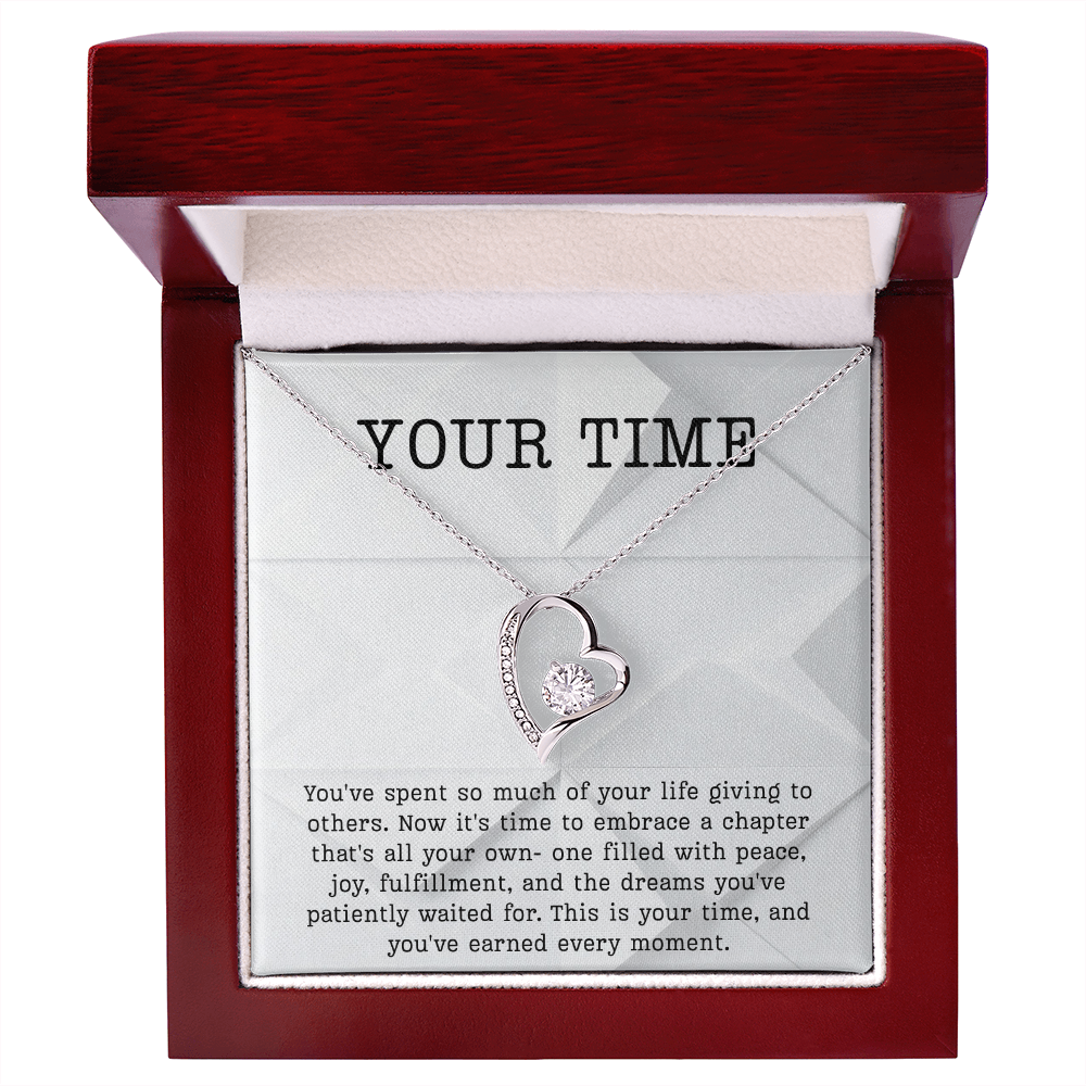 Retirement Gift necklace your time meaningful Gift Retiring celebration Forever Love Jewelry